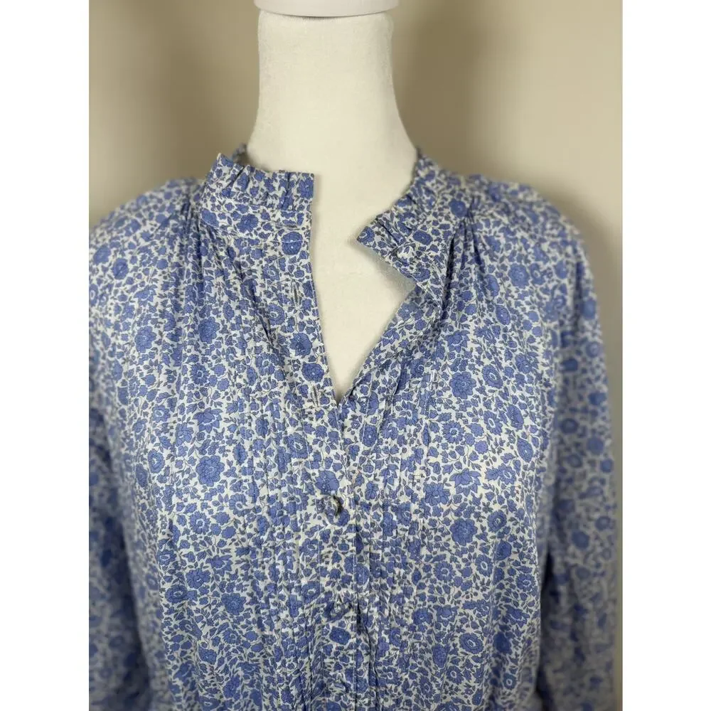 J. Crew Liberty Fabric Ruffle-collar mini dress D'Anjo Coast fabric Size XL Boho